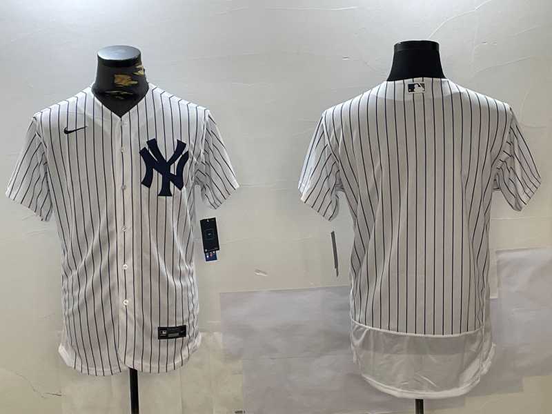Mens New York Yankees Blank White 2024 Flex Base Stitched Jersey